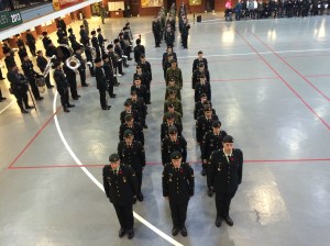 Canadian Forces members await marching orders as the ceremony draws to a close.